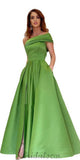 A-line One Shoulder Satin Popular Simple Elegant Modest Evening Long Prom Dresses PD1372