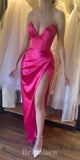 Mermaid Hot Pink Strapless Unique Popular Elegant Evening Formal Long Prom Dresses PD1416