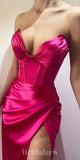 Mermaid Hot Pink Strapless Unique Popular Elegant Evening Formal Long Prom Dresses PD1416