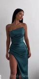 Mermaid Satin Popular Strapless Elegant Party Modest Women Evening Long Prom Dresses PD1495