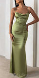 Mermaid Simple Sage Popular Spaghetti Straps Party Modest Women Evening Formal Long Prom Dresses PD1473