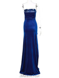 Mermaid Strapless Popular Slit Elegant Modest Evening Long Prom Dresses PD1369