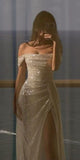 Popular Mermaid Off Shoulder Sparkly Sequin Elegant Party Modest Women Evening Long Prom Dresses PD1492