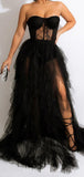 A-line Black Lace Tulle Modest Elegant Sexy Popular Long Party Evening Prom Dresses PD1278