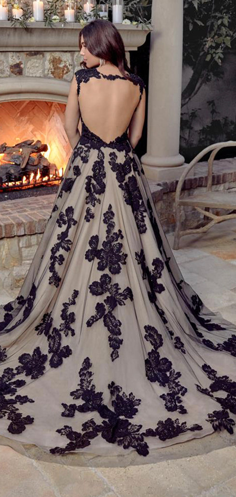 Black Lace Appliques : Gothic Wedding - Bridal Fabrics