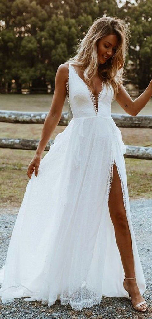 A-line Lace Vintage Country Beach Unique Wedding Dresses WD011 | Wedding  dress guide, Dream wedding ideas dresses, A-line wedding dress