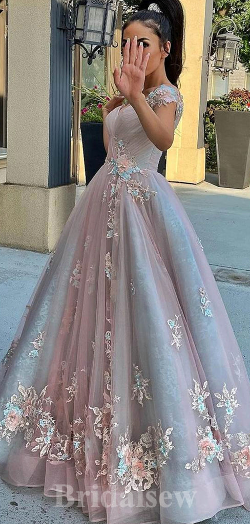 Stunning Sparkly Tulle Prom Dress with Lace Applique and Spaghetti Str –  Viniodress