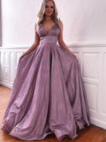 Chic A-line Sparkly Sequin Modest Long Stunning Prom Dresses PD146