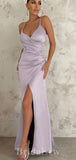 Lilac New Simple Spaghetti Straps Long Mermaid Elegant Party Evening Prom Dresses PD947