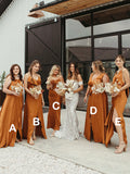 Mismatched Elegant Plus Size Long Bridesmaid Dresses, Beach Wedding Guest Dress BD125