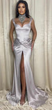 New Modest Satin Best Mermaid Formal Party Long Elegant Evening Prom Dresses PD1062