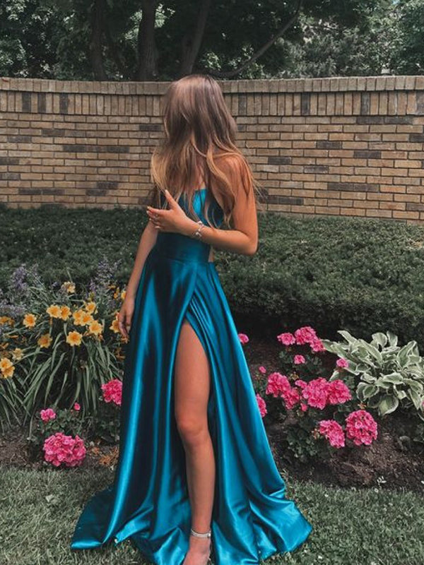Long party dress with open back
